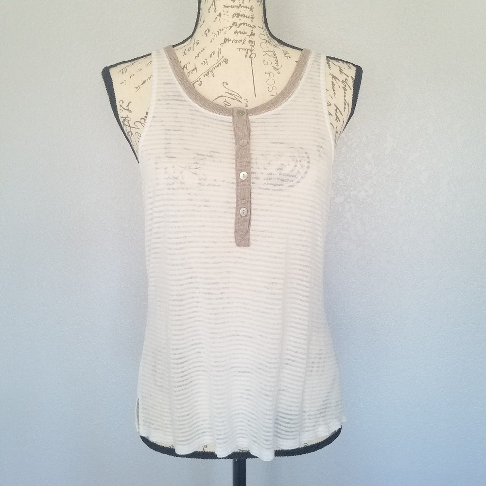 Sanctuary Sheer White Tank Top